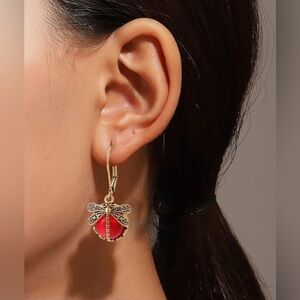 Vintage Dragonfly Earrings for Women Vintage Rhinestone Crystal Dangle Earrings